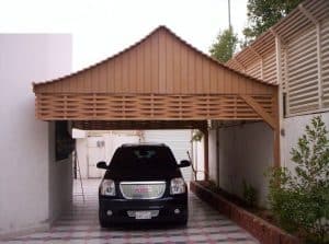 مظلات سيارات خشب