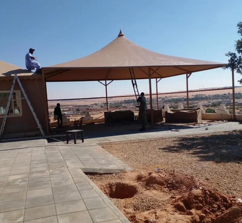 تركيب مظلات وجلسات خارجية حديثة لعام 2026حي القيروان