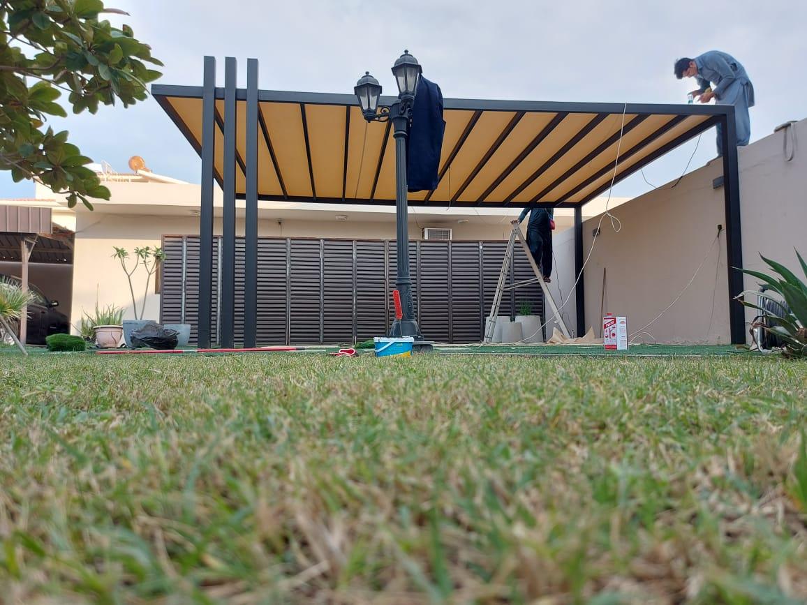 حداد تركيب مظلات حدائق منزلية في حي العقيق والعارض2026| أحدث التصاميم المودرن والصور لتركيب مظلات خارجية