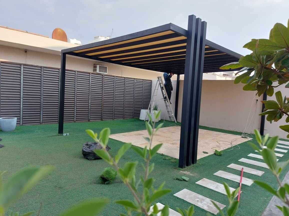 حداد تركيب مظلات حدائق منزلية في حي العقيق والعارض2026| أحدث التصاميم المودرن والصور لتركيب مظلات خارجية