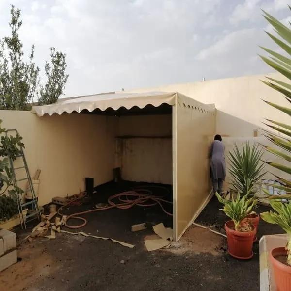 أفضل حداد لتركيب أنواع قماش مظلات خارجية ومظلات شراع حي الياسمين وحي الملقا: دليل الشراء الشامل لعام 2026